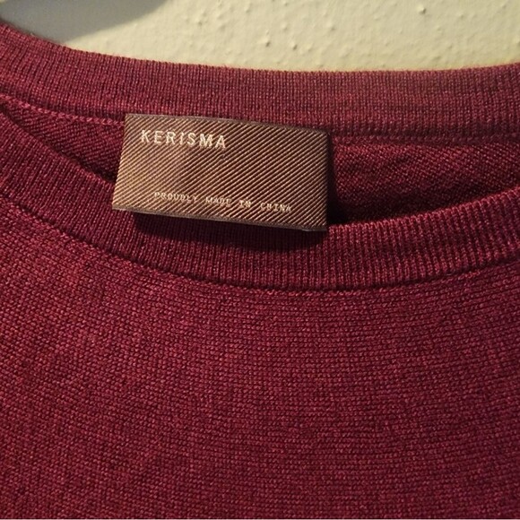 Kerisma Dolman Poncho Burgundy Wool Blend One Size (Fits Like S/M) Travel - Picture 4 of 7